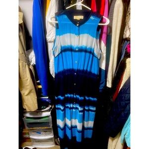Michael Kors size L button maxi dress